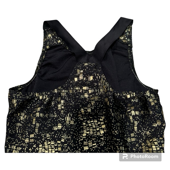 Distera girls gym leotard size large (age 10) black with gold metalic design - Picture 2 of 5